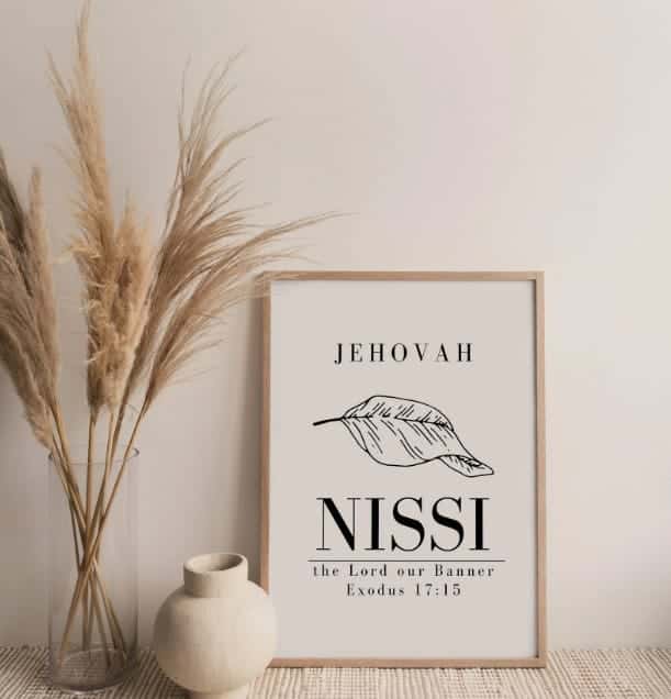 Jehovah NISSI, The Names of God | Single, Christian Wall Art, A3 at XILEF Art